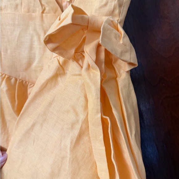 Chic Yellow Daphne Linen Maxi Dress with Bow Accents Sun - Picture 15 of 15